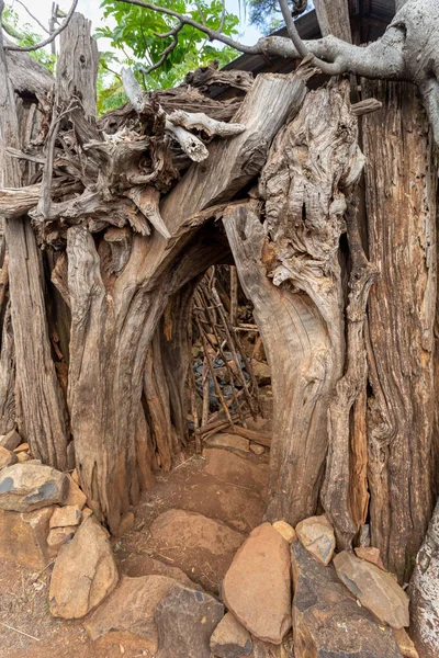 Fantastiche tribù di villaggi murati Konso, Etiopia — Foto Stock