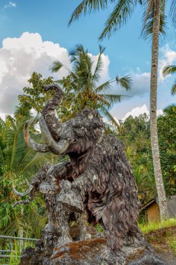 ancient mammoth statue at Gunung Kawi, Bali, Indonesia