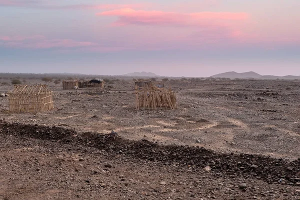 Chata v odlehlé oblasti Afar v Etiopii — Stock fotografie