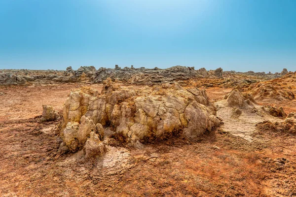 Dallol en la depresión de Danakil, Etiopía desierto — Foto de Stock