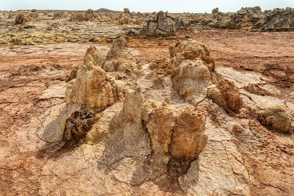 Abstrakcyjny krajobraz Dallol, depresja Danakil, Etiopia — Zdjęcie stockowe