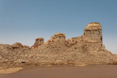 Danakil 'deki Rock City depresyonu, Etiyopya, Afrika