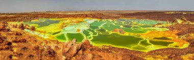 Dallol Gölü 'nün ay manzarası, Danakil depresyonu Etiyopya