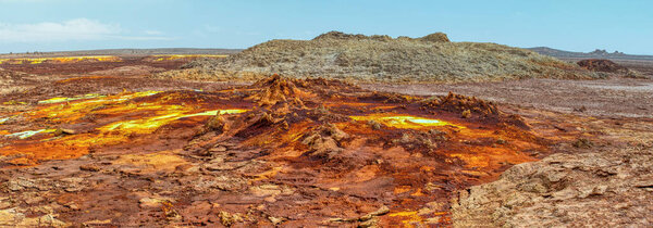 moonscape of Dallol Lake, Danakil depression Ethiopia