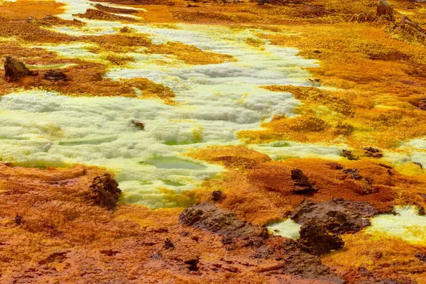 Moonscape of Dallol Lake, Danakil depression Ethiopia — стоковое фото