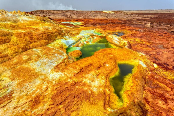 moonscape of Dallol Lake, Danakil depression Ethiopia