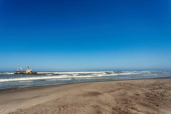 Abandoned Derelict Old Shipwreck Zeila Coast Swakopmund Famous Skeleton Coast — Stock Photo, Image