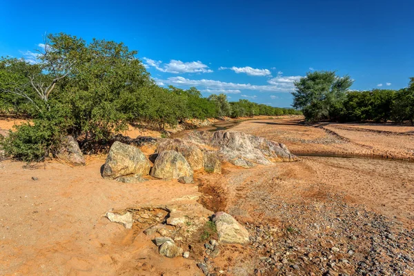 African Landscape River Bed Water Namibia Africa Wilderness — Stock Photo, Image