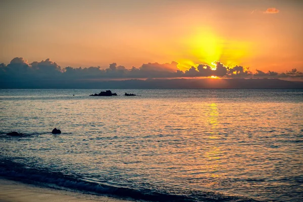 Tramonto Idilliaco Sull Oceano Indiano Nel Parco Nazionale Masoala Madagascar — Foto Stock