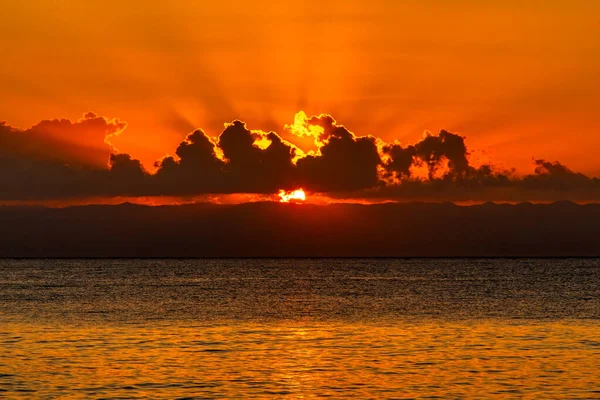 Idyllisk Solnedgång Över Indiska Oceanen Masoala Nationalpark Madagaskar Paradislandskap Vildmark — Stockfoto