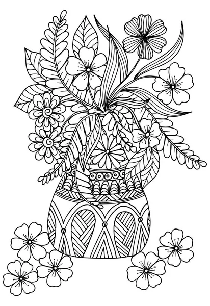Векторний малюнок квітів у вазі — стоковий вектор