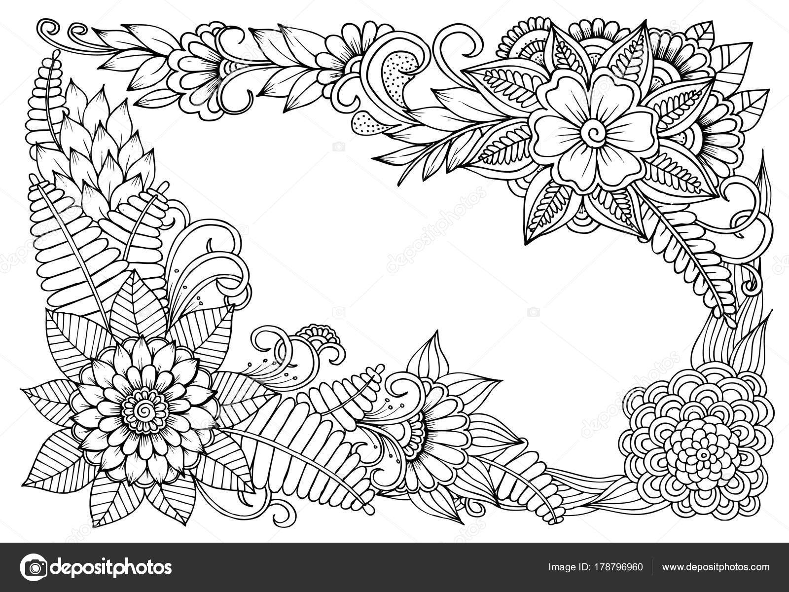 Blumenrahmen Zum Ausmalen