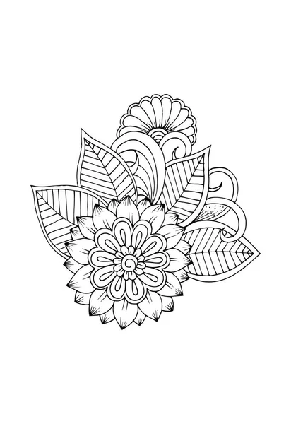 Fleurs noires et blanches comme élément de design . — Image vectorielle