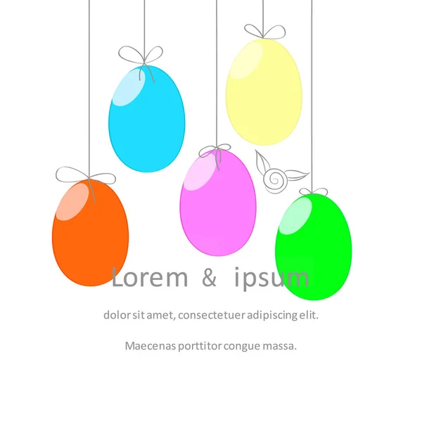 Vector card witn easter eggs and place for your text — Stock Vector