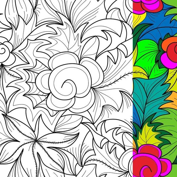 Blumenmuster in monochromen Farben. Vektor nahtlose Hintergrundbildung — Stockvektor