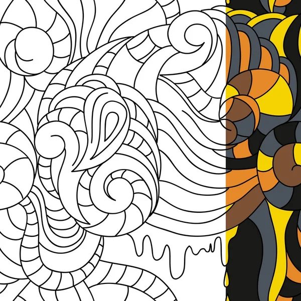 Pattern in black and white for adult coloring book. Can use for — Stockvector