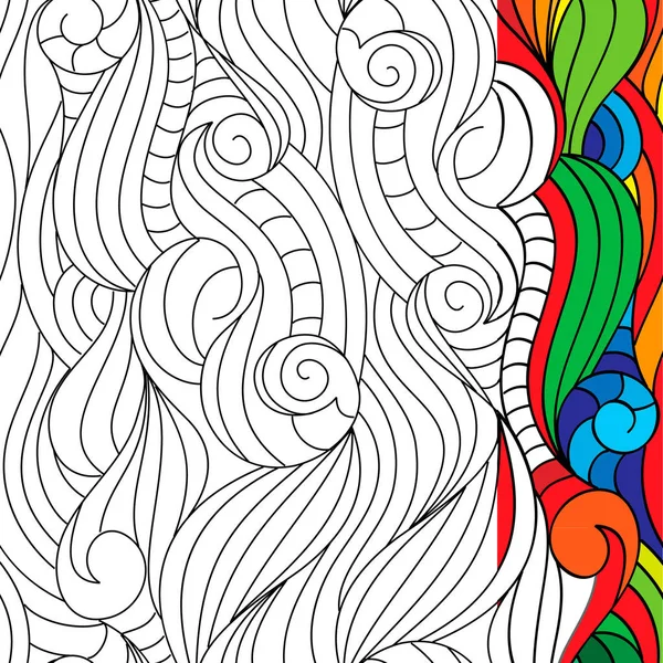 Pattern in black and white for adult coloring book. Can use for — Stockvector