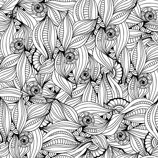 Coloring page of monochrome abstract pattern for adult coloring — Stock Vector
