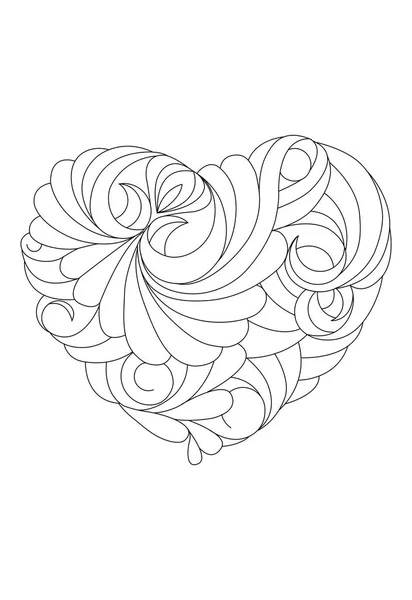 Tarjeta de San Valentín. Corazón vectorial aislado en un blanco para adul — Vector de stock