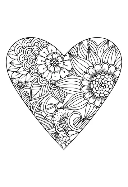 Libro Para Colorear Style Valentine Tema Del Día Corazón Con — Archivo Imágenes Vectoriales