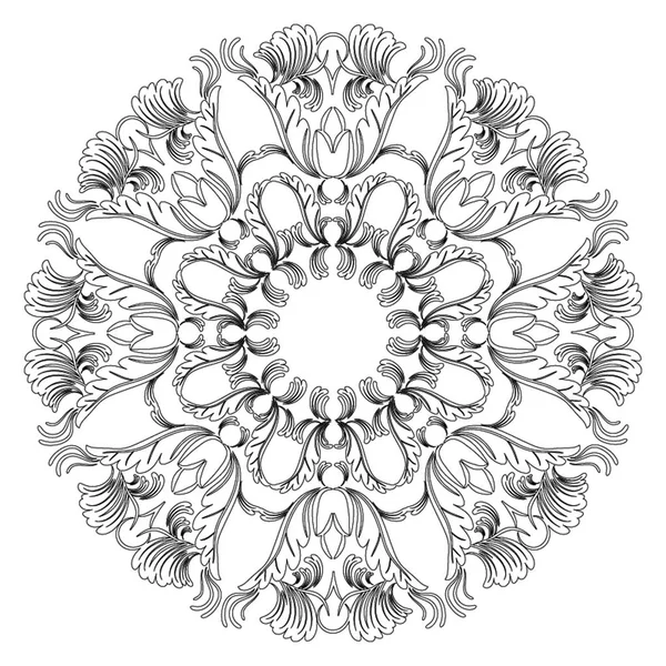 Mandala para colorir. Padrão monocromático. Imagem em preto e branco — Vetor de Stock