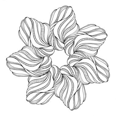 Vektör mandala siyah ve beyaz. Yuvarlak model boyama