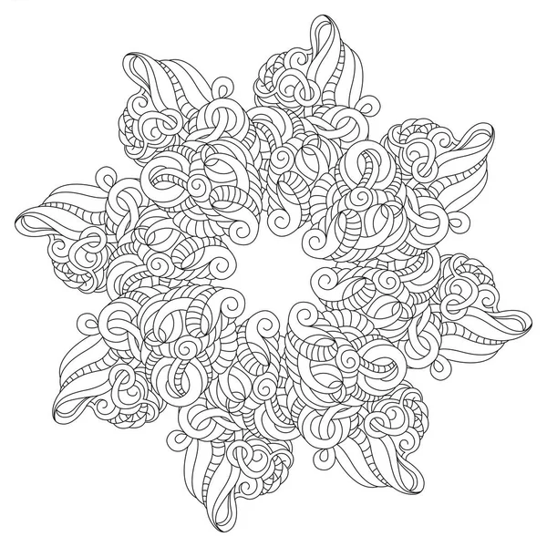 Mandala pour la coloration. Modèle monochrome. Noir et blanc rond p — Image vectorielle