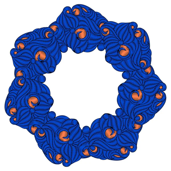 Stickereimuster. zartes blaues Ornament — Stockvektor