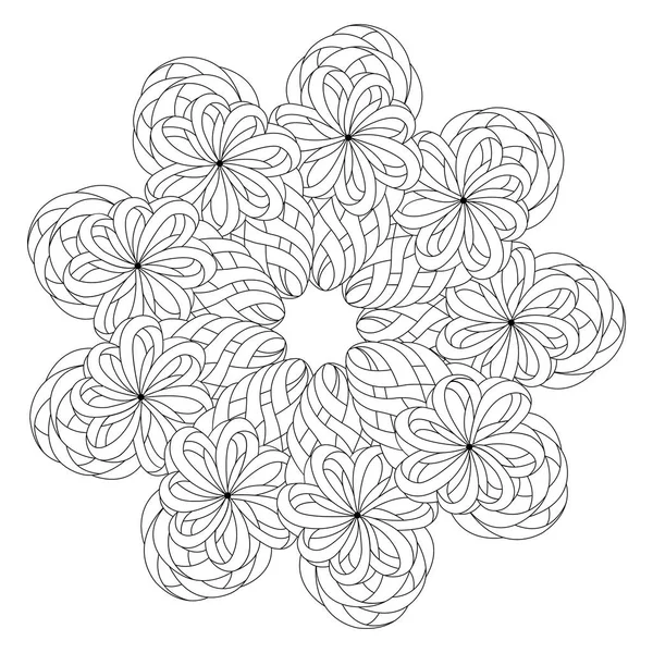 Vector round pattern in black and white for adult coloring book Royalty Free Stock Illustrations