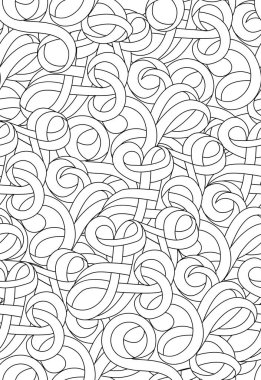 Siyah ve beyaz soyut desen boyama. Sorunsuz vektör çizim.