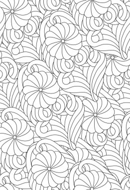 Siyah ve beyaz soyut desen boyama. Sorunsuz vektör çizim.