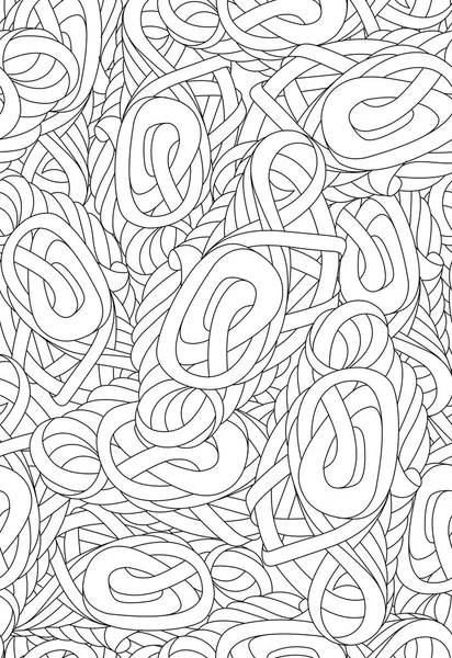 Zwart-wit abstracte patroon om in te kleuren. Naadloze vectorillustratie. — Stockvector