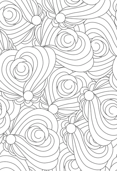 Svart och vitt abstrakt mönster för färgläggning. Sömlös vektorillustration. — Stock vektor