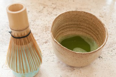 cu içinde toz yeşil çay