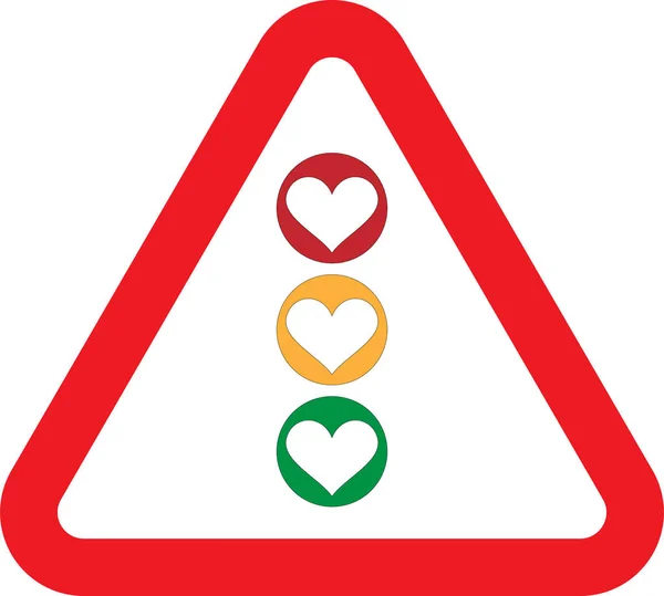 Yol işaretleri için çerçevede üç renkli kalp var. Bu aşk ilanı için yaratıcı bir fikir..