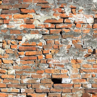 bir tuğla duvar parçası. 