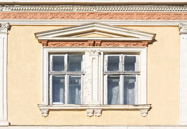 Fragment Facade Old Building Background Photo Window — Stock Photo, Image