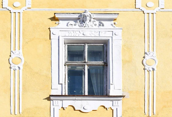 Фрагмент Фасада Старого Здания Заднем Плане Фото Окно — стоковое фото