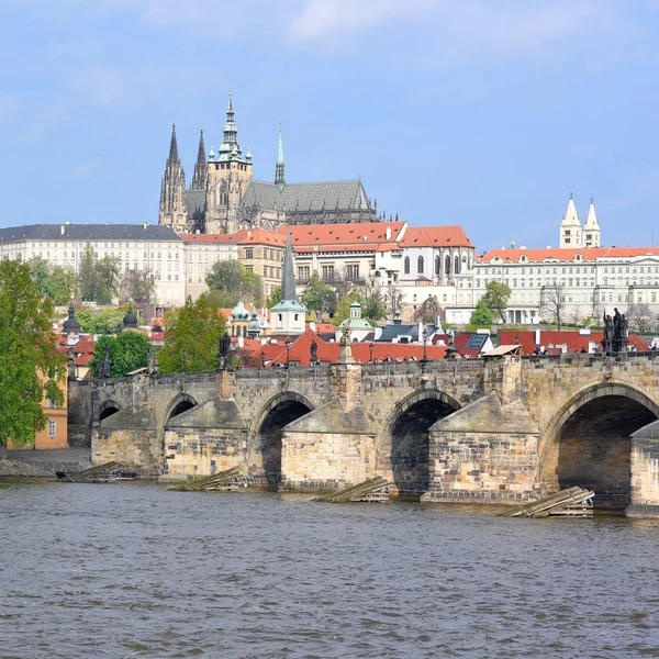 Prague République Tchèque Mai 2017 Vue Château Prague Pont Charles — Photo