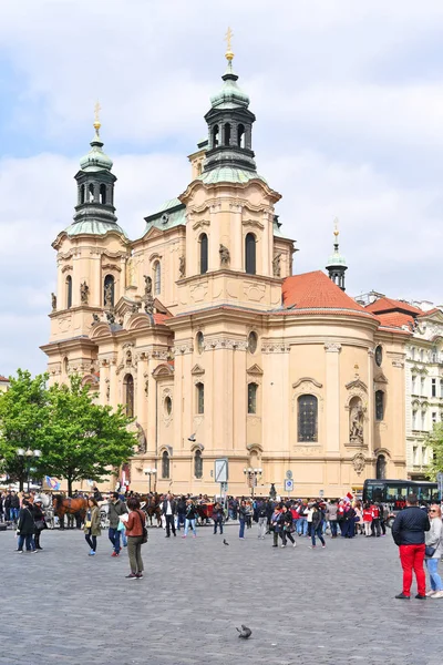 Prag Tschechische Republik Mai 2017 Altstadtplatz Die Kirche Des Heiligen — Stockfoto