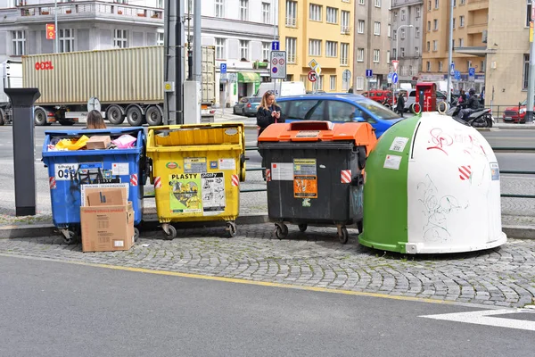 Prague República Checa Maio 2017 Site Para Triagem Coleta Lixo — Fotografia de Stock