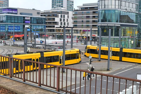 Дрезден Федеративная Республика Германия Октября 2019 Года Трамваи Улицах Города — стоковое фото