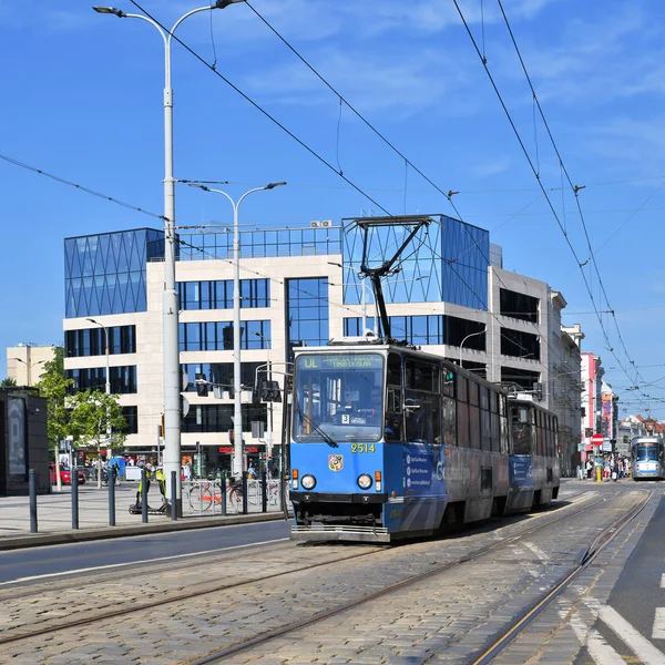 Wrocaw Республіка Польща Травня 2019 Старий Трамвай Вулицях Міста — стокове фото