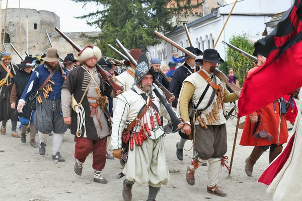 Kamianets Podilskyi Ucrânia Setembro 2019 Participantes Festival Reencenação Militar Histórica — Fotografia de Stock