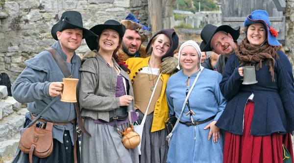 Kamianets Podilskyi Ucrânia Setembro 2019 Participantes Festival Reencenação Militar Histórica — Fotografia de Stock