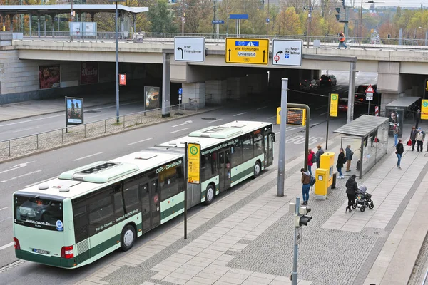 Dresde República Federal Alemania Octubre 2019 Autobús Urbano Ruta — Foto de Stock
