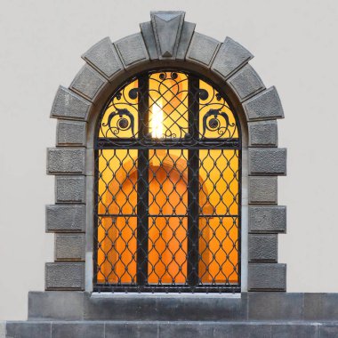 Window with a lattice of an ancient building. Old Dresden, Federal Republic of Germany , 2019. clipart