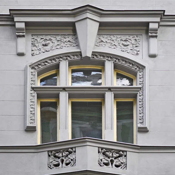 Okno Starověké Budovy Stará Praha 2019 — Stock fotografie