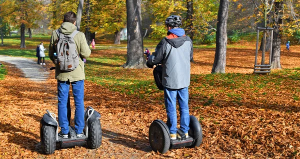 Praag Tsjechië Oktober 2019 Segway Tour Het Najaar Stadspark — Stockfoto