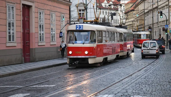 Pražský Pochod 2019 Tramvaj Ulici — Stock fotografie